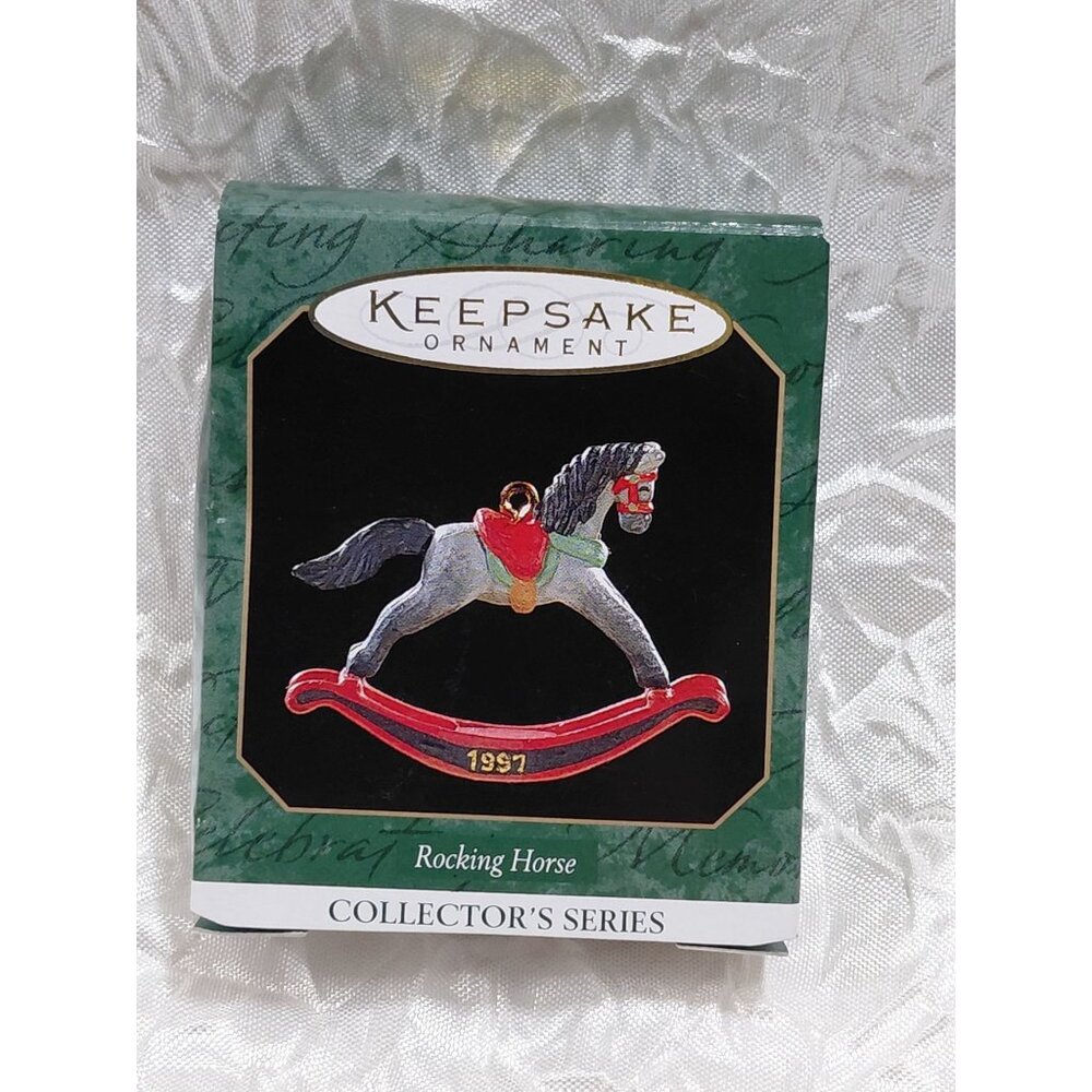 Vtg Rocking Horse Collectors Series Miniature Hallmark Keepsake Ornament
